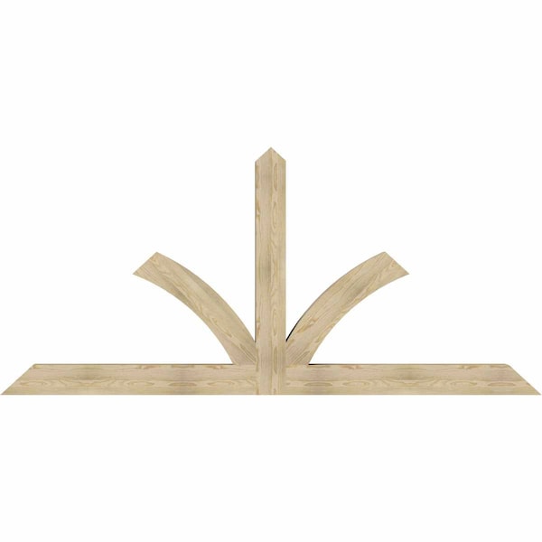 Ekena Millwork Richland Rough Sawn Timber Gable Bracket, Douglas Fir, 108"W x 49"H x 6"D x 6"F, 11/12 Pitch GBW108X49X0606RIC00RDF - main